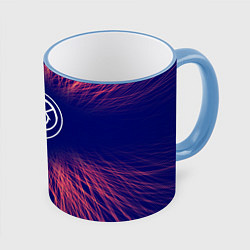 Кружка 3D Blink 182 red energy, цвет: 3D-небесно-голубой кант