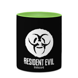 Кружка 3D Resident Evil umbrella corp logo, цвет: 3D-белый + светло-зеленый — фото 2