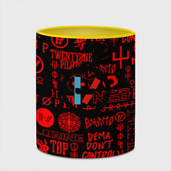 Кружка 3D Twenty one pilots pattern rock steel, цвет: 3D-белый + желтый — фото 2