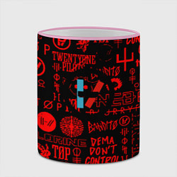 Кружка 3D Twenty one pilots pattern rock steel, цвет: 3D-розовый кант — фото 2