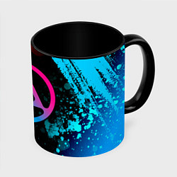 Кружка 3D Linkin Park 2024 - neon gradient, цвет: 3D-белый + черный