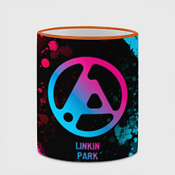 Кружка 3D Linkin Park 2024 - neon gradient, цвет: 3D-оранжевый кант — фото 2