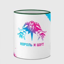 Кружка 3D Король и Шут neon gradient style, цвет: 3D-зеленый кант — фото 2