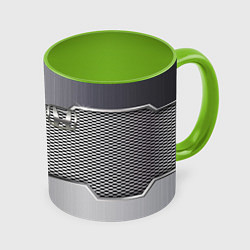 Кружка 3D Honda metal steel, цвет: 3D-белый + светло-зеленый