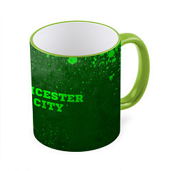 Кружка 3D Leicester City - green gradient по-горизонтали, цвет: 3D-светло-зеленый кант