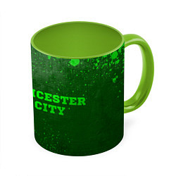 Кружка 3D Leicester City - green gradient по-горизонтали, цвет: 3D-белый + светло-зеленый