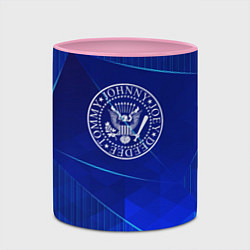 Кружка 3D Ramones blue poly, цвет: 3D-белый + розовый — фото 2