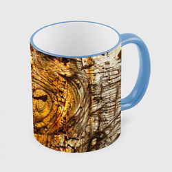 Кружка 3D Ацтек фрактал текстура, цвет: 3D-небесно-голубой кант