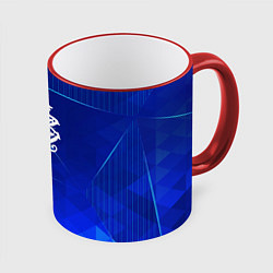 Кружка 3D Nickelback blue poly, цвет: 3D-красный кант