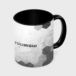 Кружка 3D Mitsubishi - white gradient по-горизонтали, цвет: 3D-белый + черный