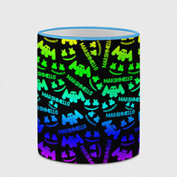 Кружка 3D Marshmello neon steel pattern, цвет: 3D-небесно-голубой кант — фото 2