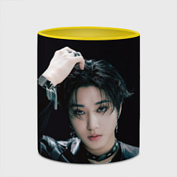 Кружка 3D Stray Kids Han Giant concept, цвет: 3D-белый + желтый — фото 2