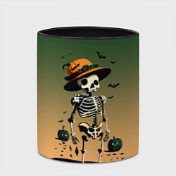 Кружка 3D Funny skeleton - ai art fantasy, цвет: 3D-белый + черный — фото 2