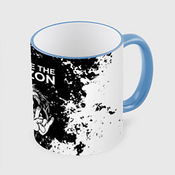 Кружка 3D Bring Me the Horizon рок пес, цвет: 3D-небесно-голубой кант