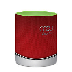 Кружка 3D Audi metal car steel, цвет: 3D-белый + светло-зеленый — фото 2