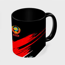 Кружка 3D СССР краски абстрактные текстура, цвет: 3D-белый + черный