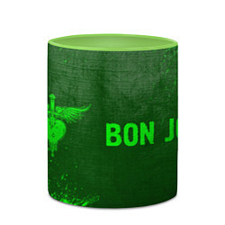 Кружка 3D Bon Jovi - green gradient по-горизонтали, цвет: 3D-белый + светло-зеленый — фото 2