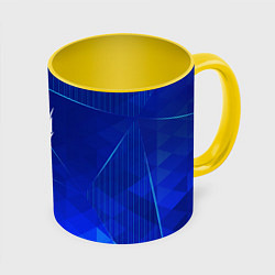 Кружка 3D The Witcher blue poly, цвет: 3D-белый + желтый