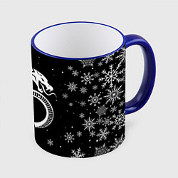 Кружка 3D Инь янь - змеи, цвет: 3D-синий кант