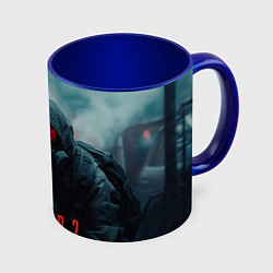 Кружка 3D Stalker 2 зараженная зона, цвет: 3D-белый + синий