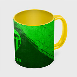 Кружка 3D Valencia - green gradient, цвет: 3D-белый + желтый