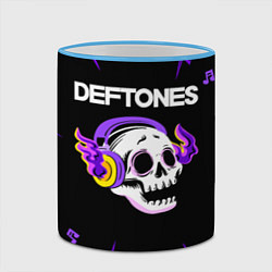 Кружка 3D Deftones неоновый череп, цвет: 3D-небесно-голубой кант — фото 2