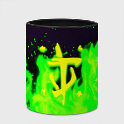 Кружка 3D Doom кислотный огонь лого, цвет: 3D-белый + черный — фото 2