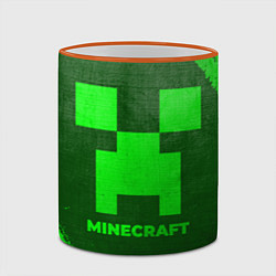 Кружка 3D Minecraft - green gradient, цвет: 3D-оранжевый кант — фото 2