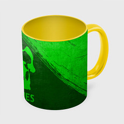 Кружка 3D Deftones - green gradient, цвет: 3D-белый + желтый