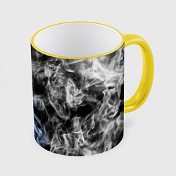 Кружка 3D Столкновение дыма, цвет: 3D-желтый кант
