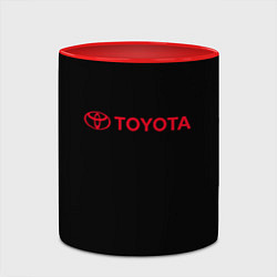 Кружка 3D Toyota red logo auto, цвет: 3D-белый + красный — фото 2