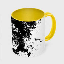 Кружка 3D Five Finger Death Punch рок пес, цвет: 3D-белый + желтый