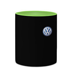 Кружка 3D Volkswagen logo auto, цвет: 3D-белый + светло-зеленый — фото 2