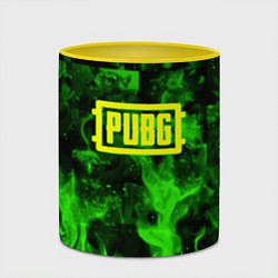 Кружка 3D PUBG green fire game, цвет: 3D-белый + желтый — фото 2
