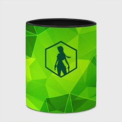Кружка 3D Tomb Raider green poly, цвет: 3D-белый + черный — фото 2