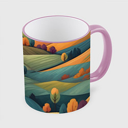 Кружка 3D Луга поля, цвет: 3D-розовый кант