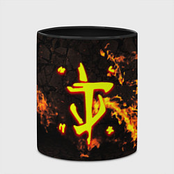 Кружка 3D Doom fire, цвет: 3D-белый + черный — фото 2
