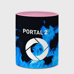 Кружка 3D Portal 2 blue flame, цвет: 3D-белый + розовый — фото 2