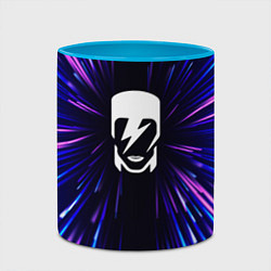 Кружка 3D David Bowie neon energy, цвет: 3D-белый + небесно-голубой — фото 2