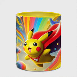 Кружка 3D Super Pikachu - ai art fantasy, цвет: 3D-белый + желтый — фото 2