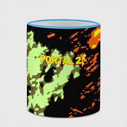 Кружка 3D Portal огненные краски текстура, цвет: 3D-небесно-голубой кант — фото 2