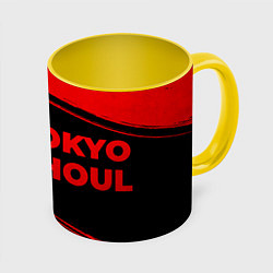 Кружка 3D Tokyo Ghoul - red gradient по-горизонтали, цвет: 3D-белый + желтый