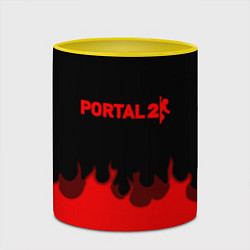 Кружка 3D Portal fire abstraction, цвет: 3D-белый + желтый — фото 2