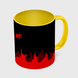 Кружка 3D Portal fire abstraction, цвет: 3D-белый + желтый