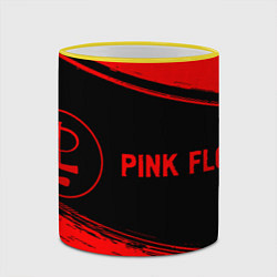 Кружка 3D Pink Floyd - red gradient по-горизонтали, цвет: 3D-желтый кант — фото 2