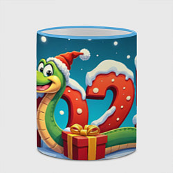 Кружка 3D Змея символ года 2025, цвет: 3D-небесно-голубой кант — фото 2