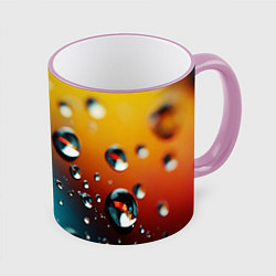 Кружка 3D Крупные капли на цветном фоне, цвет: 3D-розовый кант