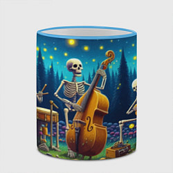 Кружка 3D Ансамбль черепов даёт концерт под луной, цвет: 3D-небесно-голубой кант — фото 2