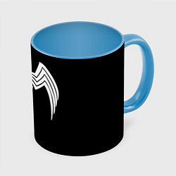 Кружка 3D Venom - spider logo, цвет: 3D-белый + небесно-голубой