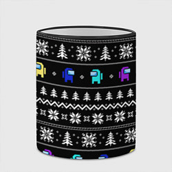 Кружка 3D Ornament - Among Us new year, цвет: 3D-черный кант — фото 2